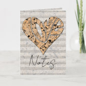 Heart-Shaped Love Typography with Musical Notes カード (正面)