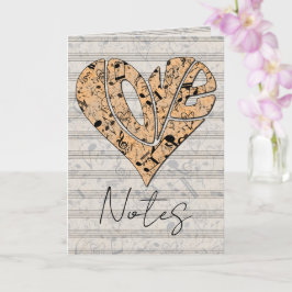 Heart-Shaped Love Typography with Musical Notes カード