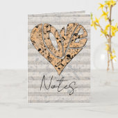 Heart-Shaped Love Typography with Musical Notes カード (黄色い花)