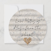 Heart-Shaped Love Typography with Musical Notes カード (裏面)