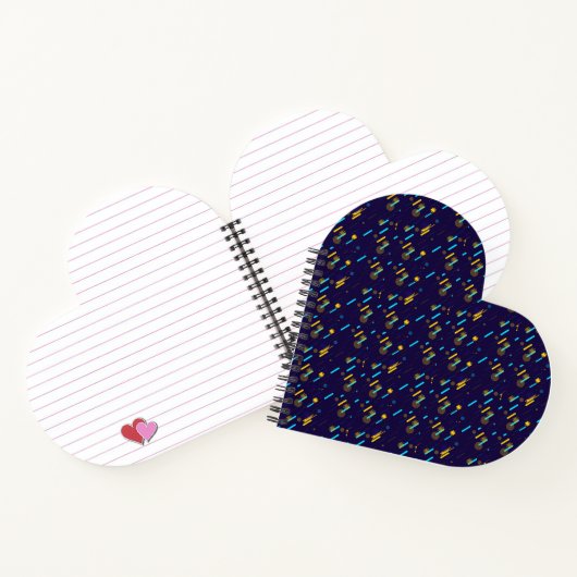 Heart-shaped notebook with a spiral binding ノートブック (内部)