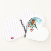 Heart-Shaped Notebook with Watercolor Eurasian Bul ノートブック (内部)