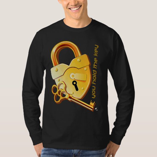Heart shaped padlock and key with the inscription tシャツ (正面)