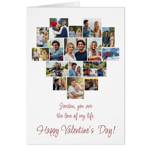 Heart Shaped Photo Collage Custom Valentines Day (正面)