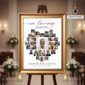 Heart Shaped Photo Collage In Loving Memory ポスター