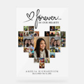 Heart Shaped Photo Collage Memorial Welcome アクリルサイン (正面)