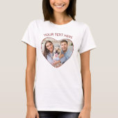 Heart Shaped Photo Personalized Custom Color Tシャツ (正面)