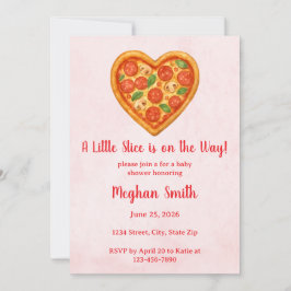 Heart Shaped Pizza Baby Shower Invitation 招待状