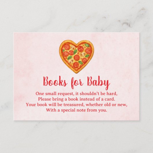 Heart Shaped Pizza Books for Baby Card | Red Check サンキューカード (正面)
