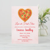 Heart Shaped Pizza Bridal Shower Invitation 招待状 (スタンド正面)