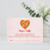 Heart Shaped Pizza Diaper Raffle Insert | Red サンキューカード (スタンド正面)
