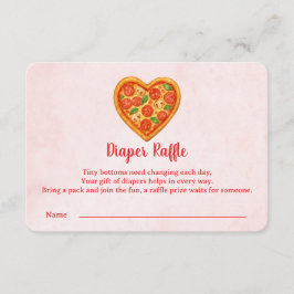 Heart Shaped Pizza Diaper Raffle Insert | Red サンキューカード