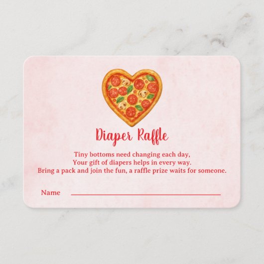 Heart Shaped Pizza Diaper Raffle Insert | Red サンキューカード (正面)