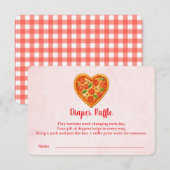 Heart Shaped Pizza Diaper Raffle Insert | Red サンキューカード (正面/裏面)