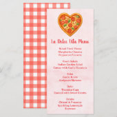 Heart Shaped Pizza Menu Card | Red Checkered メニュー (正面/裏面)
