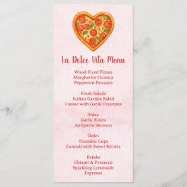Heart Shaped Pizza Menu Card | Red Checkered メニュー