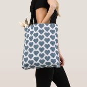 Heart Shaped Plaid Blue Gray トートバッグ (クローズアップ)