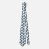 Heart Shaped Plaid Blue Gray Neck Tie ネクタイ (正面)