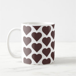 Heart Shaped Plaid Brown Blue コーヒーマグカップ