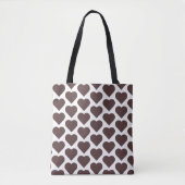 Heart Shaped Plaid Brown Blue トートバッグ (正面)