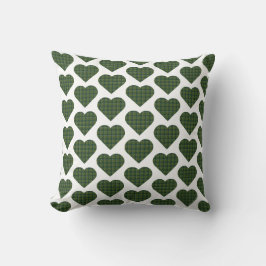 Heart Shaped Plaid Dark Green クッション