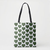 Heart Shaped Plaid Dark Green トートバッグ (正面)