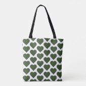 Heart Shaped Plaid Dark Green トートバッグ (裏面)