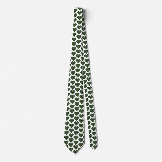 Heart Shaped Plaid Dark Green Neck Tie ネクタイ (正面)