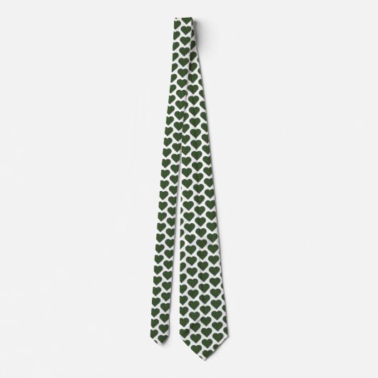 Heart Shaped Plaid Dark Green Neck Tie ネクタイ (裏面)