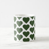 Heart Shaped Plaid Green Evergreen コーヒーマグカップ (中央)