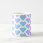 Heart Shaped Plaid Light Blue Pink コーヒーマグカップ (中央)