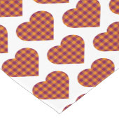Heart Shaped Plaid Orange Burgundy Table Runner ショートテーブルランナー (コーナー)