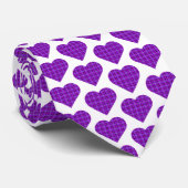 Heart Shaped Plaid Purple Pink Black Neck Tie ネクタイ (ロール)