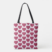 Heart Shaped Plaid Red Pink トートバッグ (裏面)