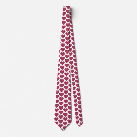Heart Shaped Plaid Red Pink Neck Tie ネクタイ (正面)