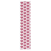 Heart Shaped Plaid Red Pink Table Runner ショートテーブルランナー (正面)