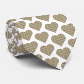 Heart Shaped Plaid Tan Blue White Neck Tie ネクタイ (ロール)