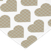 Heart Shaped Plaid Tan Blue White Table Runner ショートテーブルランナー (コーナー)