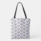 Heart Shaped Plaid White Blue Classic トートバッグ (裏面)