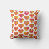 Heart Shaped Plaid Yellow Orange クッション (正面)