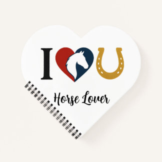 Heart Shaped Spiral Bound Notebook for Horse Lover ノートブック