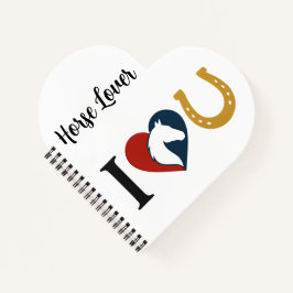 Heart Shaped Spiral Bound Notebook for Horse Lover ノートブック