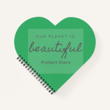 Heart-shaped spiral notebook /carnet à spirale