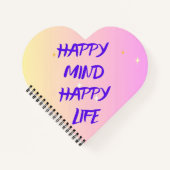 Heart-Shaped Spiral Notebook – Motivational  ノートブック (正面)