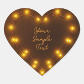 Heart Shaped String Lights Custom Text Design ハートシール (正面)