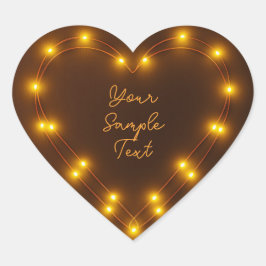 Heart Shaped String Lights Custom Text Design ハートシール