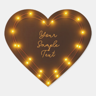 Heart Shaped String Lights Custom Text Design ハートシール