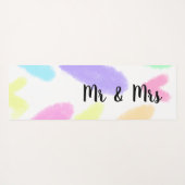 Heart simple minimal text style wedding Mr & mrs c ヨガマット (裏面(横))