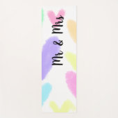 Heart simple minimal text style wedding Mr & mrs c ヨガマット (正面)