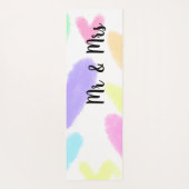 Heart simple minimal text style wedding Mr & mrs c ヨガマット (裏面)